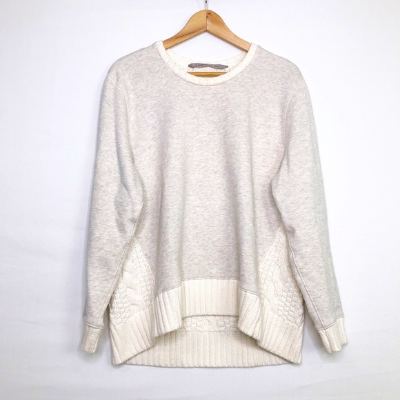 Athleta Sweaters - Athleta cream, mixed media cableknit, sweater sweatshirt